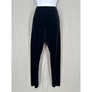 90s Vintage Pants Womens Medium Black Velvet Mid Rise Skinny Stretch Whimsigoth